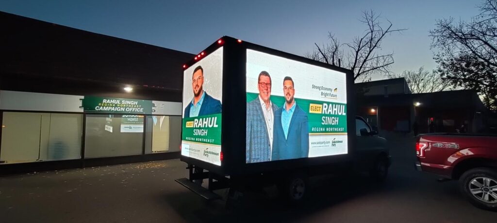 Mobile Billboard Political Campaign Saskatchewan Party