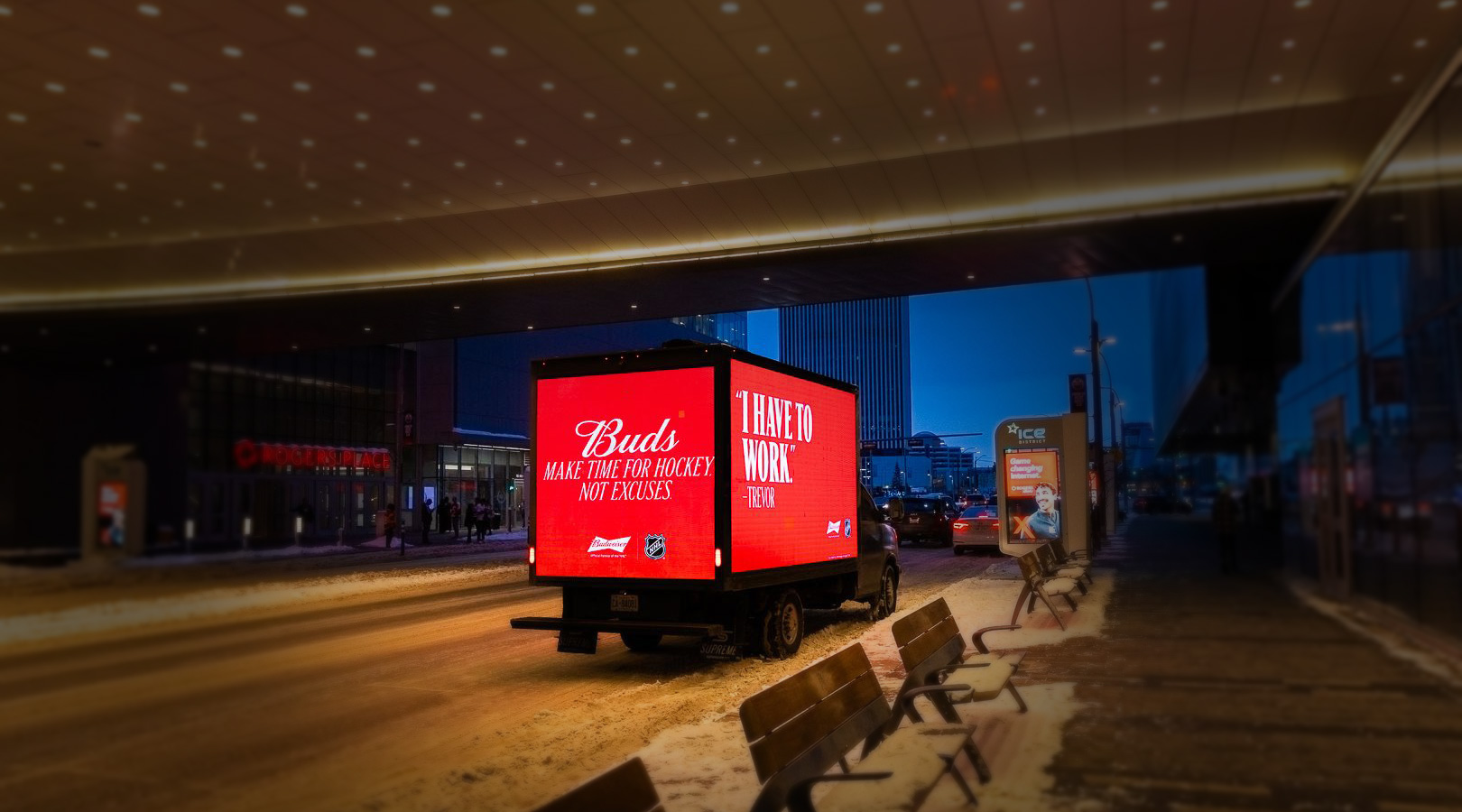 budweiser edmonton ab media truck campaign