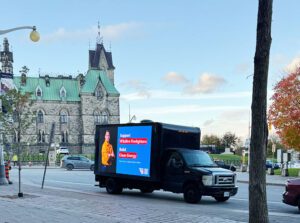 Ottawa Chad Thomas Veteran Wildfire Fighter media truck campaign
