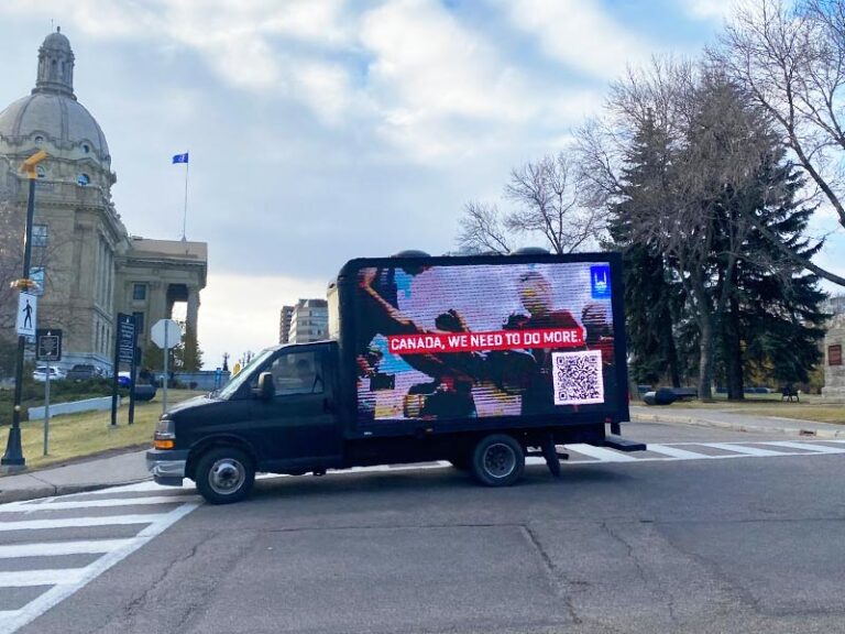Islamic Relief Canada Calgary media truck campaign