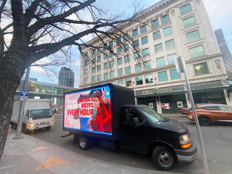 Islamic Relief Canada Edmonton media truck campaign