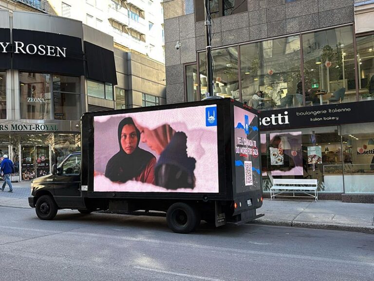 Islamic Relief Canada Montreal media truck campaign