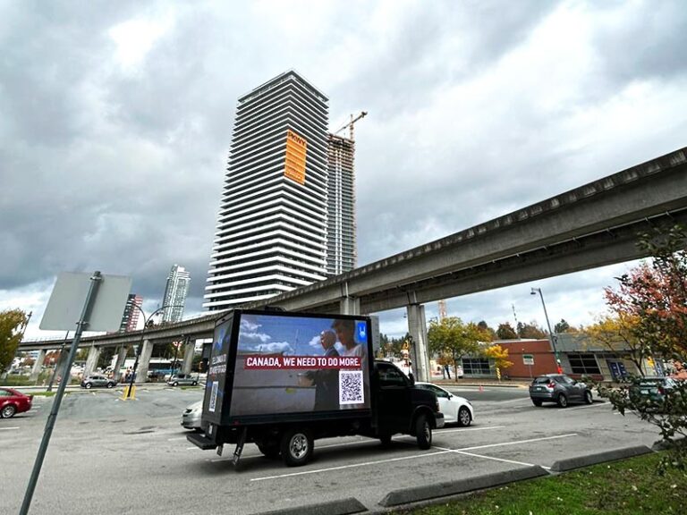 Islamic Relief Canada Surrey media truck campaign