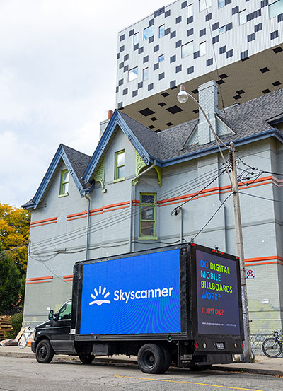 media truck campaign for skyscanner