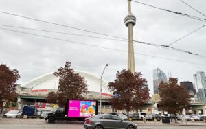 loblaws led truck campaign during blue jays game game Toronto ON