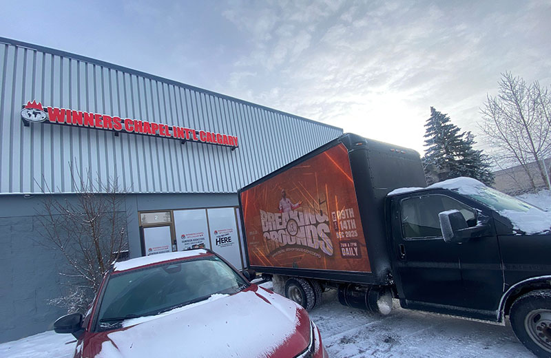 winners chapel international calgary media truck campaign.