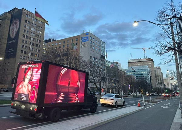 emporio armani perfume media truck advertising by grow more