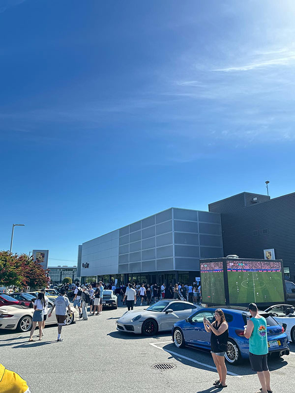 Porsche Langley FIFA game liver streaming with media truck