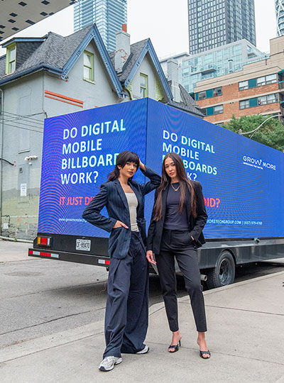 Creative mobile billboard advertising campaign operating in downtown Toronto