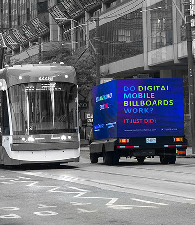 Bezel-less LED display truck by Grow More
