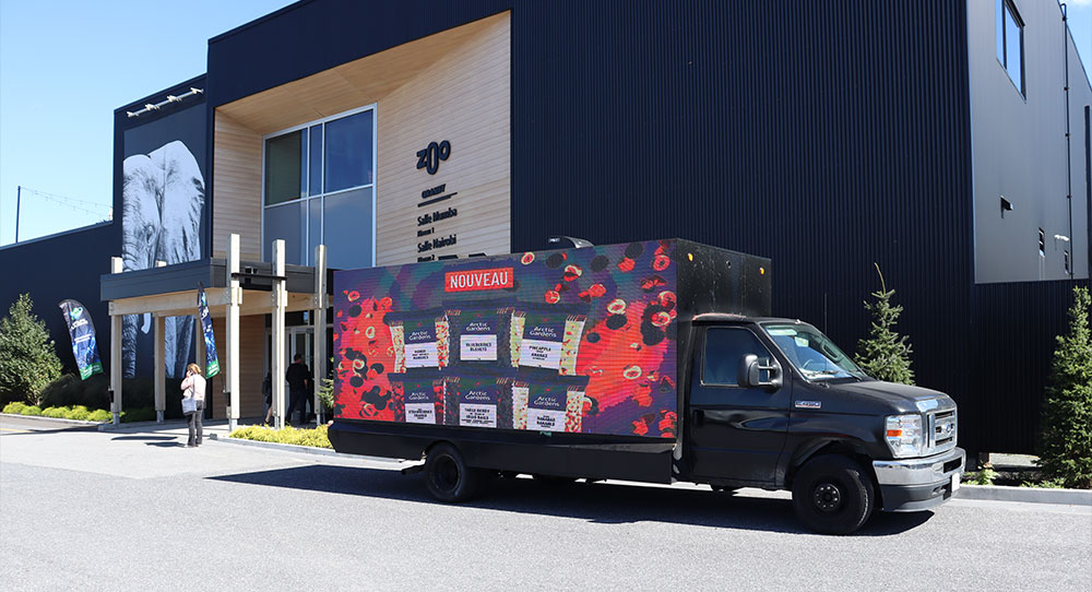 Nortera Foods mobile led truck campaign at Quebec