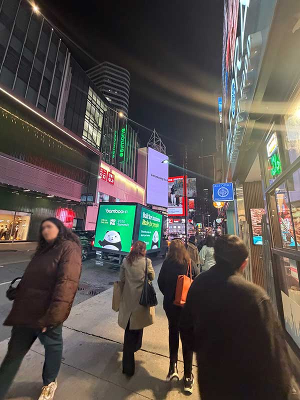 Grow More mobile LED advertising truck during a Canadian campaign illustrating estimated impressions and audience exposure.