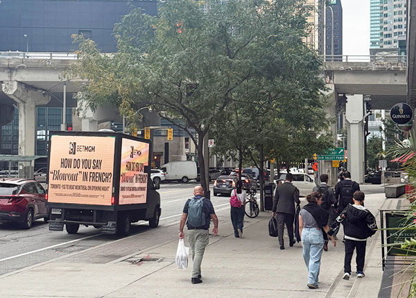 BetMGM media truck advertising