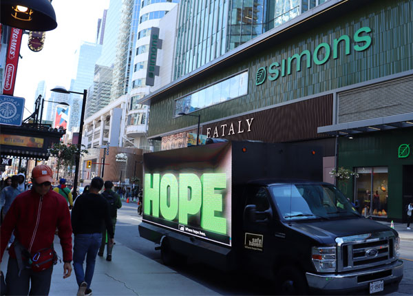hope campaign with frameless media truck